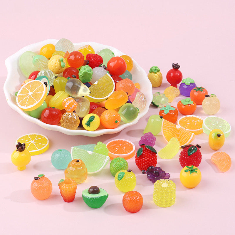 Resin Cute Fruits for DIY Decoration 30 Blind Bags for Matching Game by Yourself