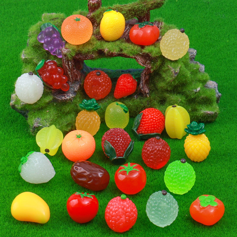 Resin Cute Fruits for DIY Decoration 30 Blind Bags for Matching Game by Yourself