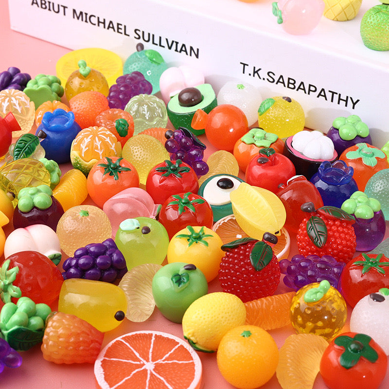 Resin Cute Fruits for DIY Decoration 30 Blind Bags for Matching Game by Yourself