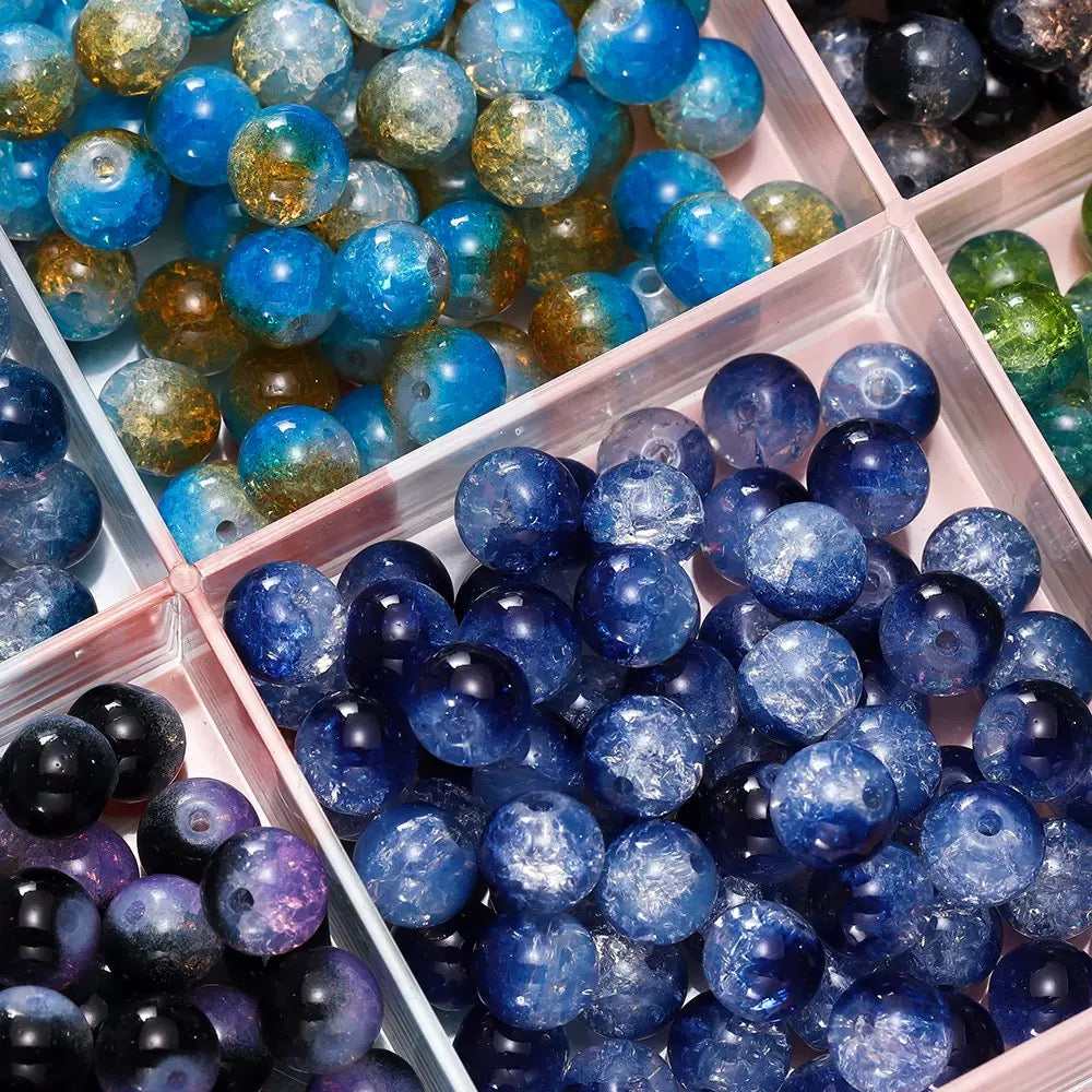 Glass Beads 10mm + Resin Glow Fruits for DIY Bracelets Blind Bag Game in Livestream