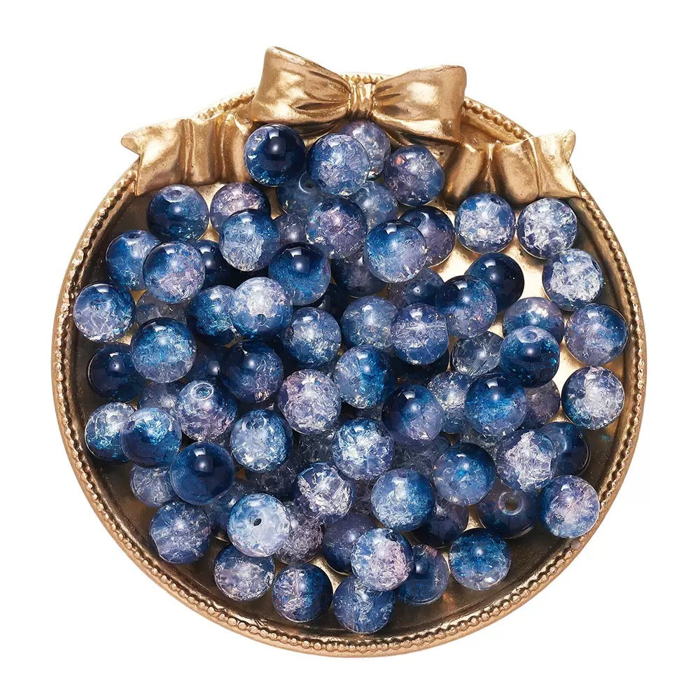 Glass Beads 10mm + Resin Glow Fruits for DIY Bracelets Blind Bag Game in Livestream