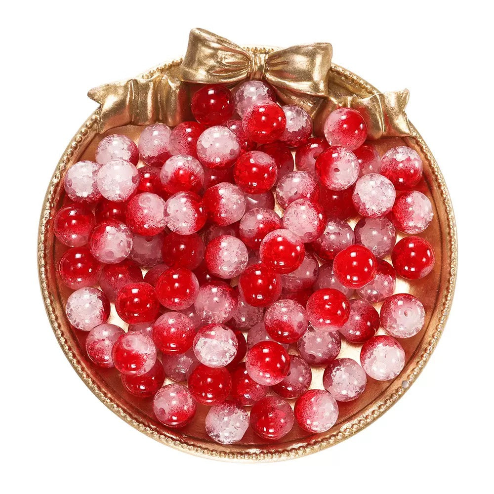 Glass Beads 10mm + Resin Glow Fruits for DIY Bracelets Blind Bag Game in Livestream