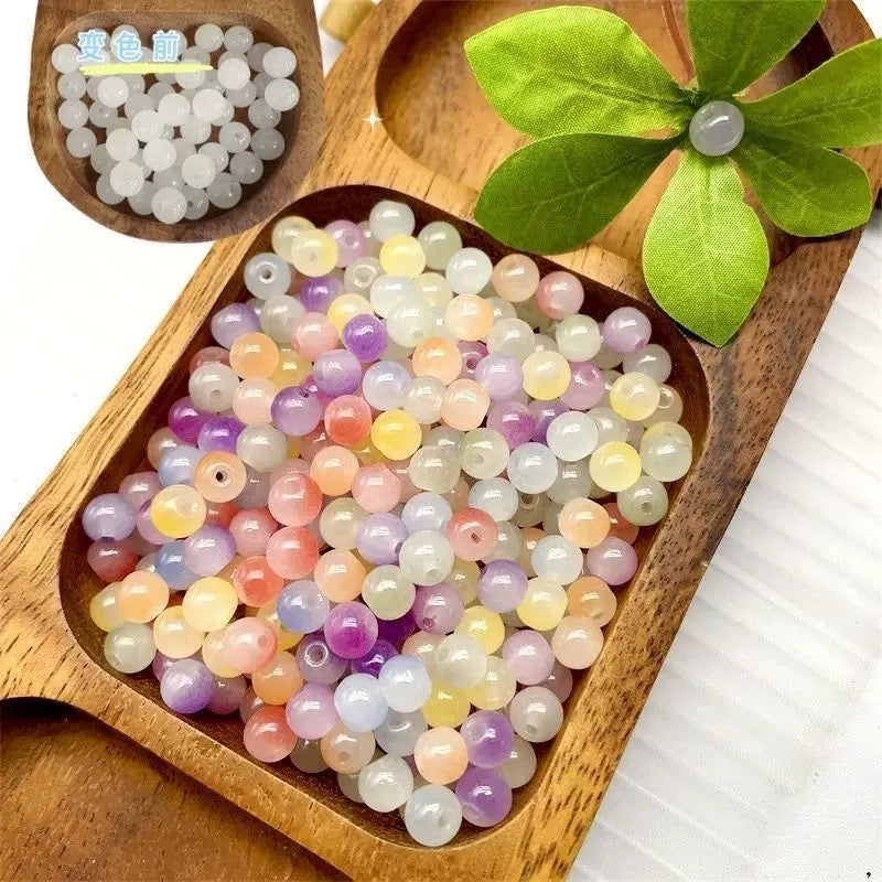 Color Changed Glaze Beads 10 mm for DIY Bracelet Maching Game in Live