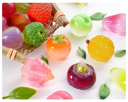 Big Glow in Dark Resin Fruits Blind Bag Matching Game for DIY Decoration for Livestream